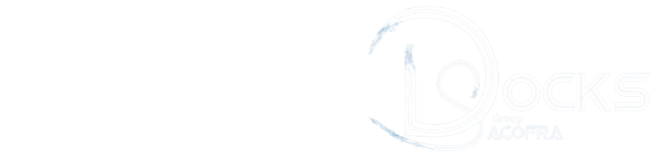 les 2 logos Sacofra et Docks en noir et blanc