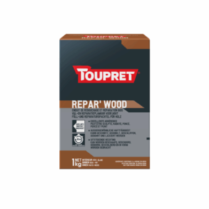 packshot de la boite d'enduit Repar'wood de chez Toupret