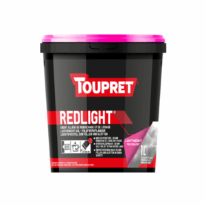 packshot du pot d'enduit redlight de chez Toupret 1Litre